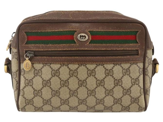Borsa Sherry Line GG Supreme Web di GUCCI in PVC beige e oro 56 02 087 Auth BAZ694 D'oro - vista 2