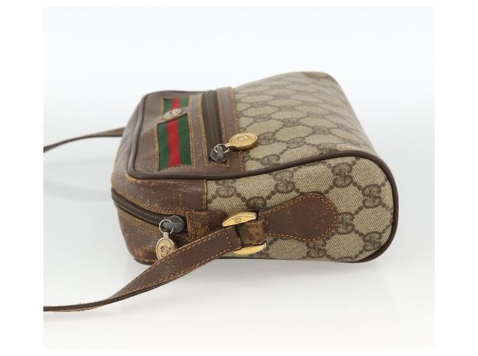 Borsa Sherry Line GG Supreme Web di GUCCI in PVC beige e oro 56 02 087 Auth BAZ694 D'oro - vista 4