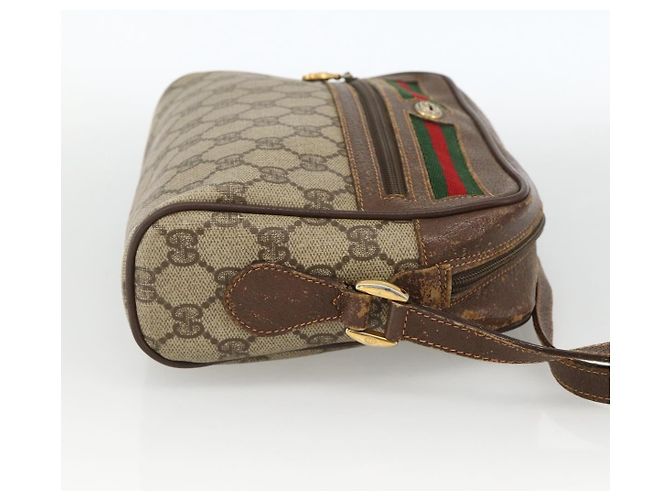 Borsa Sherry Line GG Supreme Web di GUCCI in PVC beige e oro 56 02 087 Auth BAZ694 D'oro - vista 5