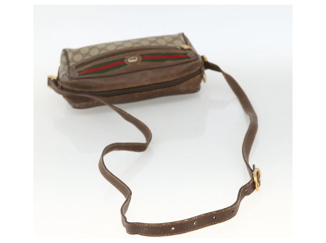 Borsa Sherry Line GG Supreme Web di GUCCI in PVC beige e oro 56 02 087 Auth BAZ694 D'oro - vista 7
