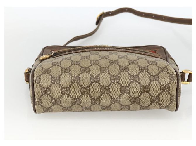 Borsa Sherry Line GG Supreme Web di GUCCI in PVC beige e oro 56 02 087 Auth BAZ694 D'oro - vista 9
