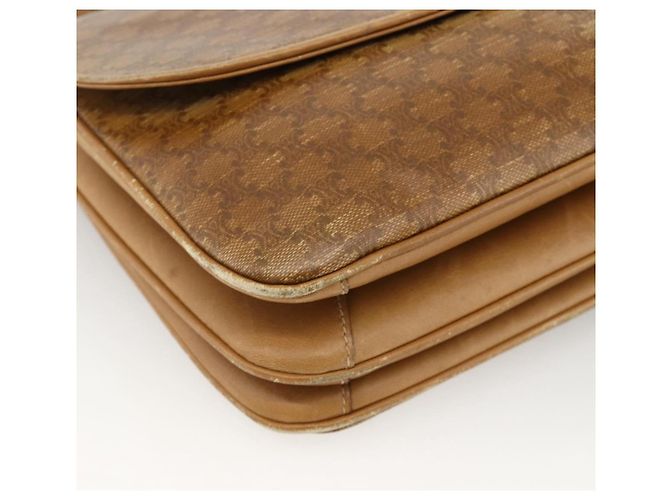 Céline Borsa a spalla in tela Macadam CELINE in pelle PVC beige oro Auth ARZ884 D'oro - vista 11