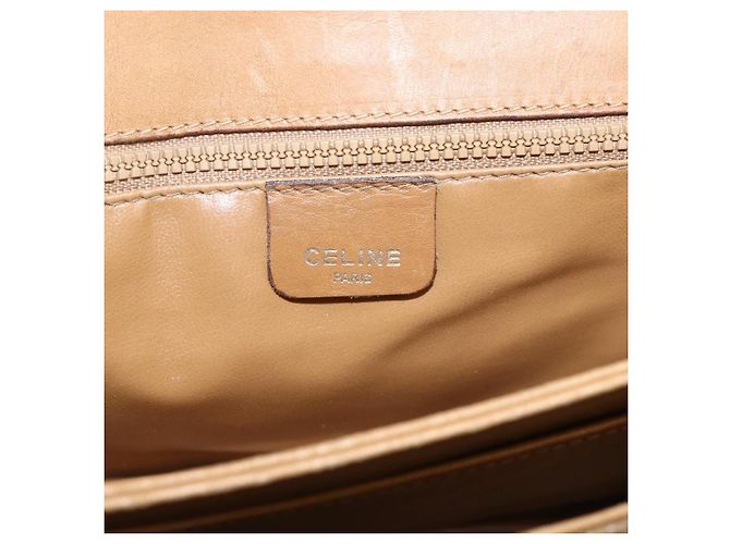Céline Borsa a spalla in tela Macadam CELINE in pelle PVC beige oro Auth ARZ884 D'oro - vista 16