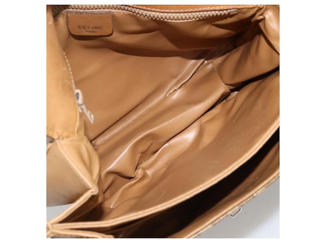Céline Borsa a spalla in tela Macadam CELINE in pelle PVC beige oro Auth ARZ884 D'oro - vista 17
