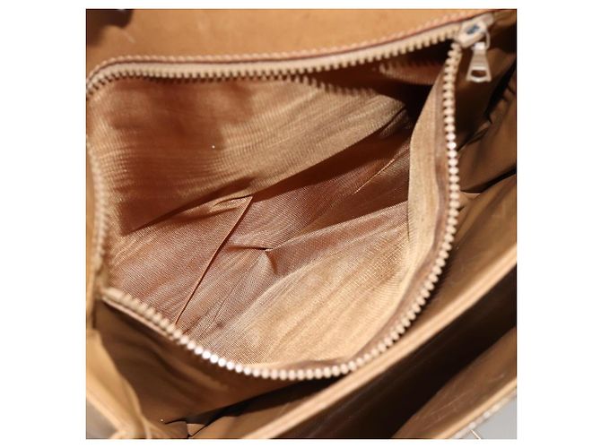 Céline Borsa a spalla in tela Macadam CELINE in pelle PVC beige oro Auth ARZ884 D'oro - vista 21