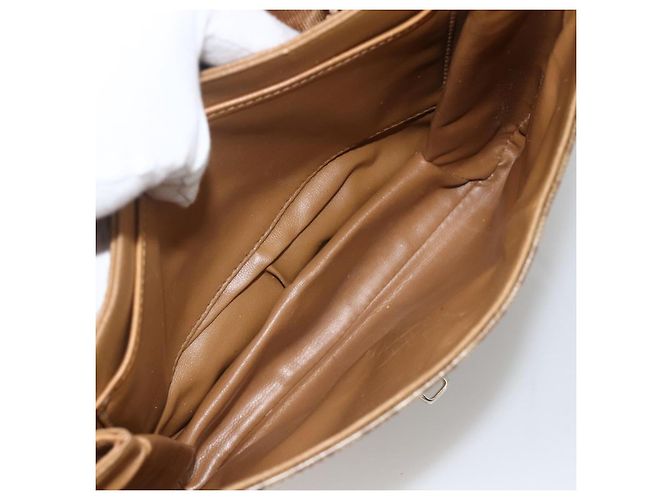 Céline Borsa a spalla in tela Macadam CELINE in pelle PVC beige oro Auth ARZ884 D'oro - vista 22