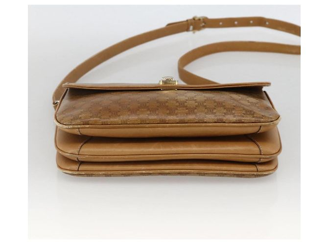 Céline Borsa a spalla in tela Macadam CELINE in pelle PVC beige oro Auth ARZ884 D'oro - vista 9