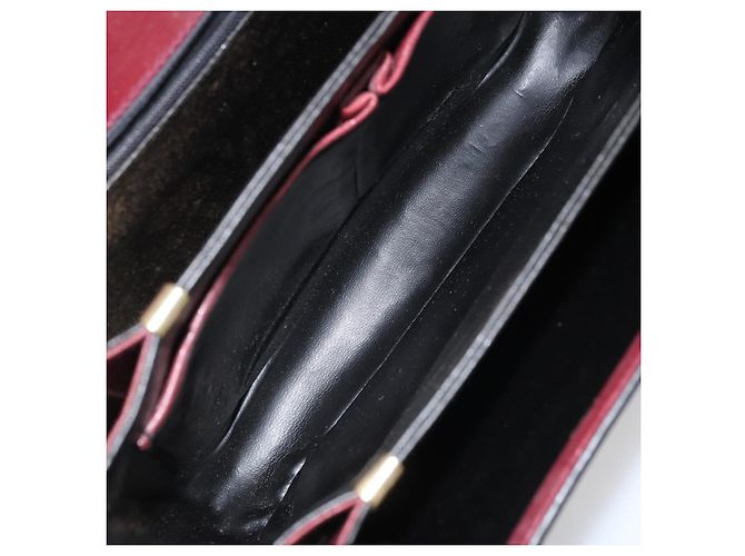 Céline Borsa a spalla CELINE in pelle bordeaux oro Auth YKZ314 D'oro Bordò - vista 18