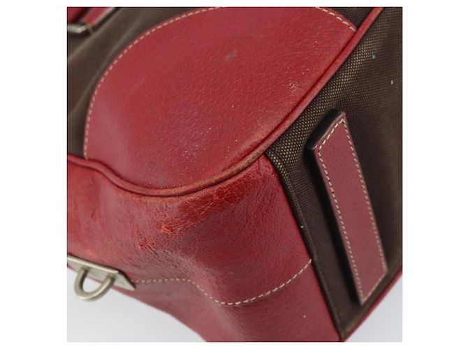 PRADA Handtasche aus braunem Canvas mit silberner Authentizität YKZ137 - Ansicht 11