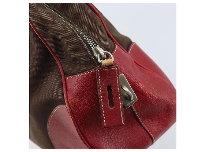 PRADA Handtasche aus braunem Canvas mit silberner Authentizität YKZ137 - Ansicht 15