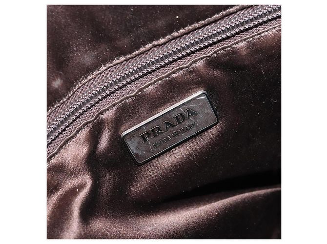 PRADA Handtasche aus braunem Canvas mit silberner Authentizität YKZ137 - Ansicht 16