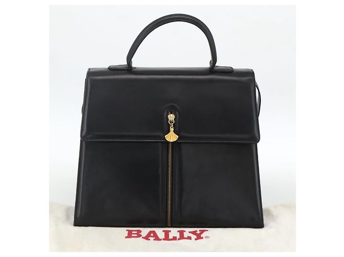 BALLY Borsa a mano in pelle 2 vie Nero Oro Auth ARZ827 D'oro - vista 25
