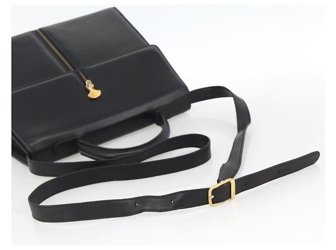 BALLY Borsa a mano in pelle 2 vie Nero Oro Auth ARZ827 D'oro - vista 9