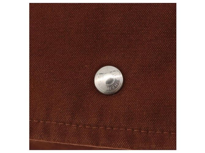 Hermès HERMES Borsa Fourre Tout a Spalla Cotone Marrone Argento Auth bs34324 - vista 14
