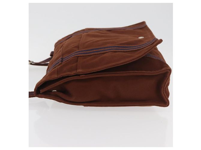 Hermès HERMES Borsa Fourre Tout a Spalla Cotone Marrone Argento Auth bs34324 - vista 5