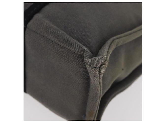 Hermès HERMES Fourre Tout PM Handtasche Canvas Grau Silber Auth BAZ508 Braun - Ansicht 11