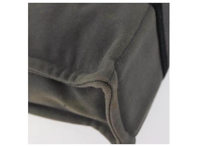 Hermès HERMES Fourre Tout PM Handtasche Canvas Grau Silber Auth BAZ508 Braun - Ansicht 12