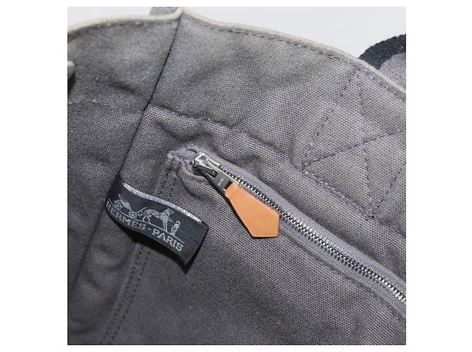 Hermès HERMES Fourre Tout PM Handtasche Canvas Grau Silber Auth BAZ508 Braun - Ansicht 19