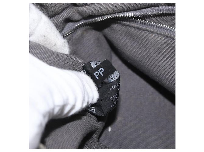 Hermès HERMES Fourre Tout PM Handtasche Canvas Grau Silber Auth BAZ508 Braun - Ansicht 21