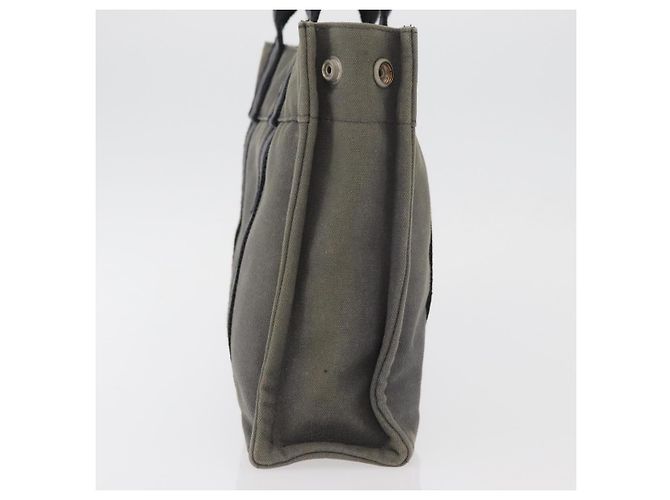 Hermès HERMES Fourre Tout PM Handtasche Canvas Grau Silber Auth BAZ508 Braun - Ansicht 5