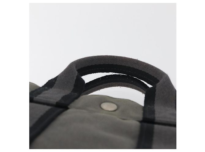 Hermès HERMES Fourre Tout PM Handtasche Canvas Grau Silber Auth BAZ508 Braun - Ansicht 8