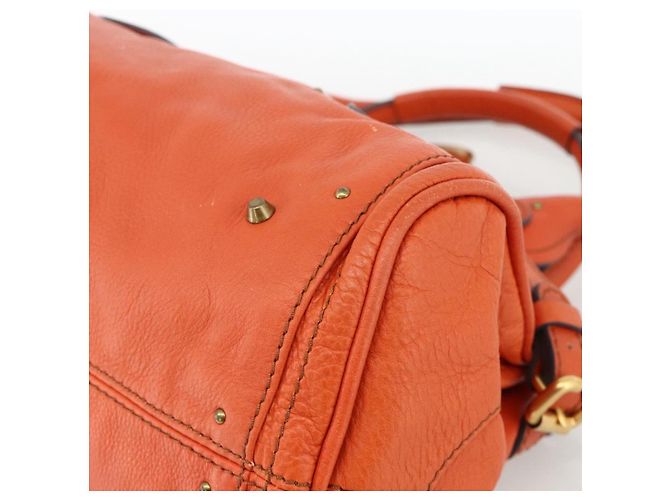 Chloé Borsa a mano Chloe Paddington in pelle arancione oro argento autentica YKZ1580SAM - vista 10