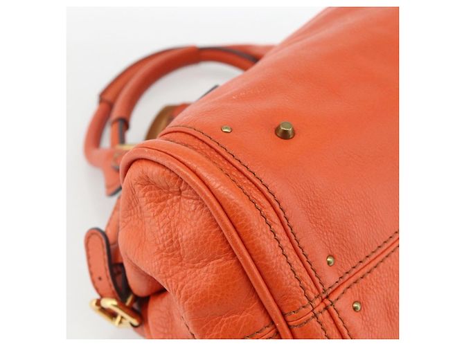 Chloé Borsa a mano Chloe Paddington in pelle arancione oro argento autentica YKZ1580SAM - vista 11