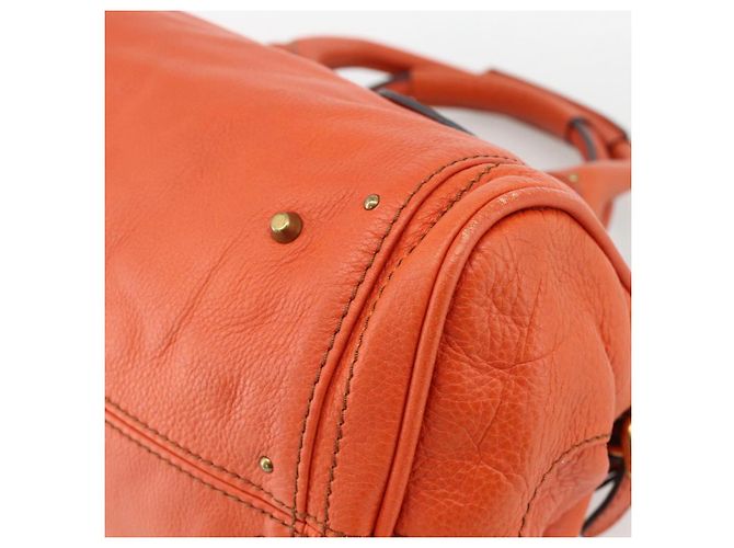 Chloé Borsa a mano Chloe Paddington in pelle arancione oro argento autentica YKZ1580SAM - vista 12