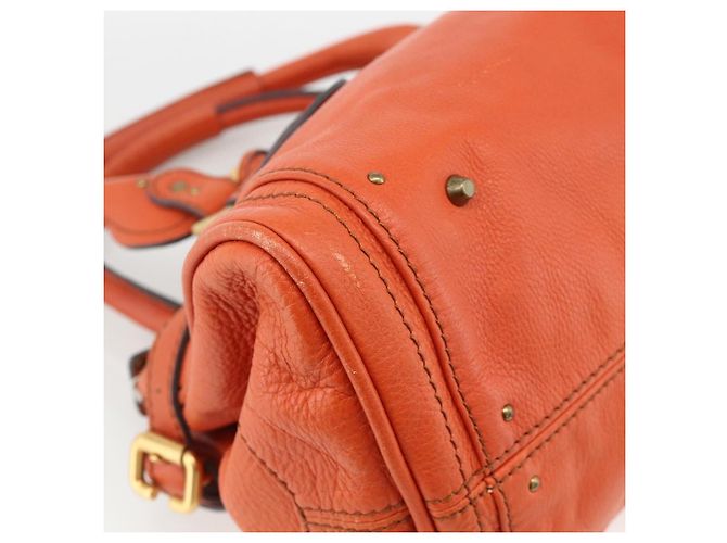 Chloé Borsa a mano Chloe Paddington in pelle arancione oro argento autentica YKZ1580SAM - vista 13