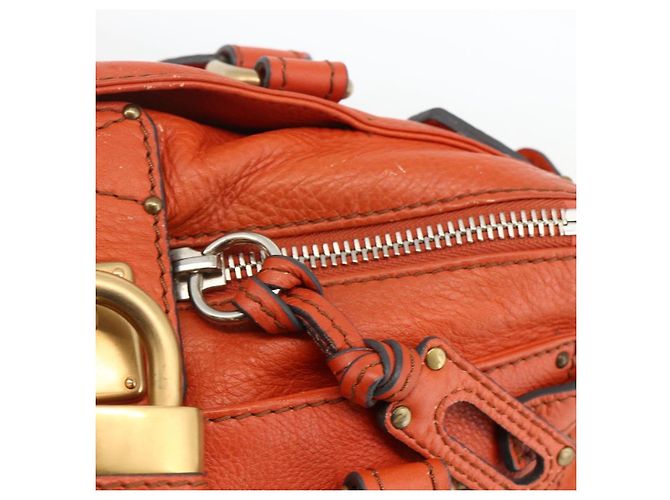 Chloé Borsa a mano Chloe Paddington in pelle arancione oro argento autentica YKZ1580SAM - vista 15