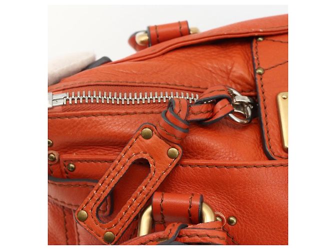 Chloé Borsa a mano Chloe Paddington in pelle arancione oro argento autentica YKZ1580SAM - vista 16