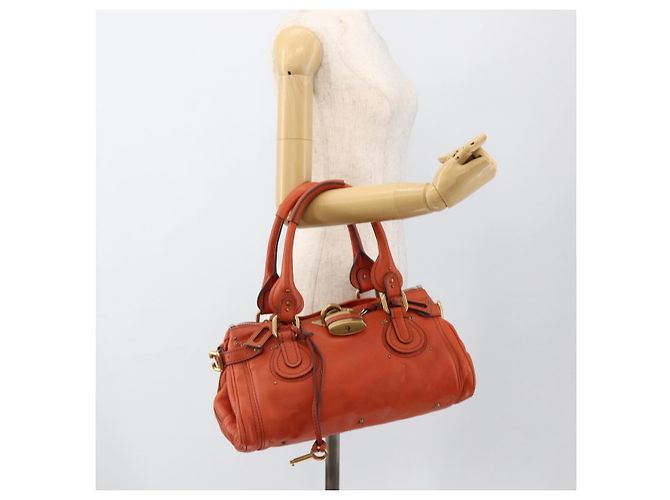 Chloé Borsa a mano Chloe Paddington in pelle arancione oro argento autentica YKZ1580SAM - vista 27