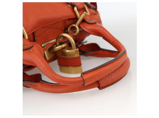 Chloé Borsa a mano Chloe Paddington in pelle arancione oro argento autentica YKZ1580SAM - vista 7