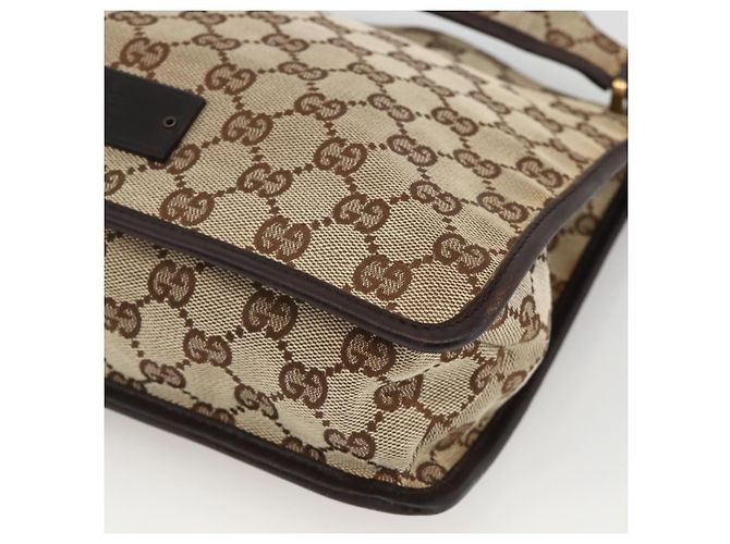 Borsa a Spalla GG Canvas Gucci Beige Oro 91762 Auth BAZ020 D'oro - vista 10