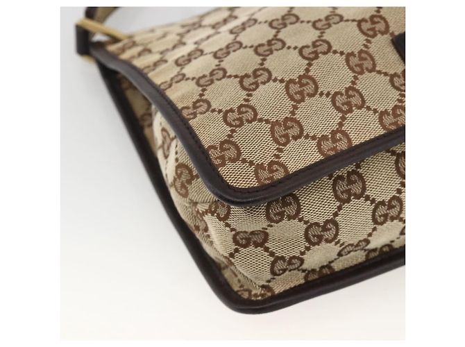 Borsa a Spalla GG Canvas Gucci Beige Oro 91762 Auth BAZ020 D'oro - vista 11