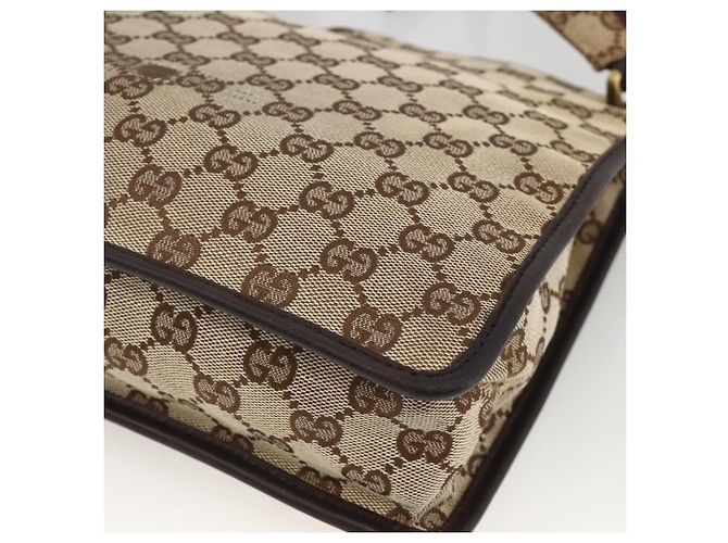 Borsa a Spalla GG Canvas Gucci Beige Oro 91762 Auth BAZ020 D'oro - vista 12