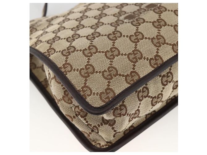 Borsa a Spalla GG Canvas Gucci Beige Oro 91762 Auth BAZ020 D'oro - vista 13