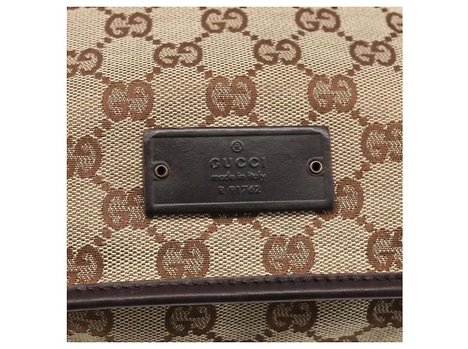 Borsa a Spalla GG Canvas Gucci Beige Oro 91762 Auth BAZ020 D'oro - vista 14