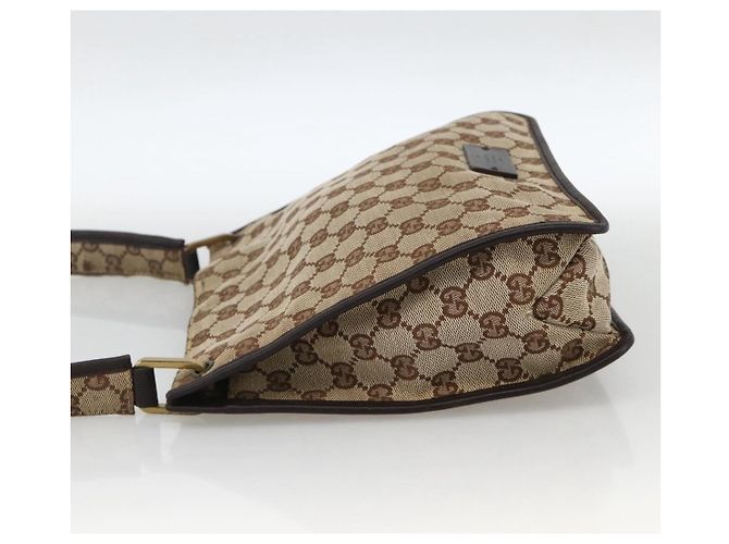 Borsa a Spalla GG Canvas Gucci Beige Oro 91762 Auth BAZ020 D'oro - vista 4