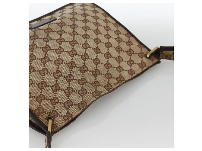 Borsa a Spalla GG Canvas Gucci Beige Oro 91762 Auth BAZ020 D'oro - vista 6
