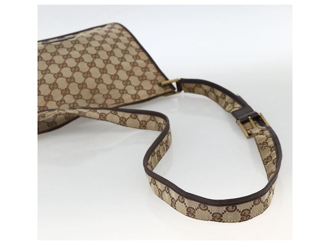 Borsa a Spalla GG Canvas Gucci Beige Oro 91762 Auth BAZ020 D'oro - vista 7
