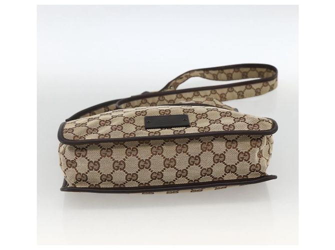 Borsa a Spalla GG Canvas Gucci Beige Oro 91762 Auth BAZ020 D'oro - vista 9