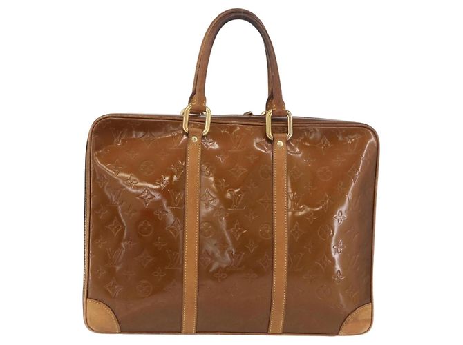 LOUIS VUITTON Borsa a Mano Monogram Vernis Van Damme Bronzo M91125 LV Auth YKZ119 - vista 13