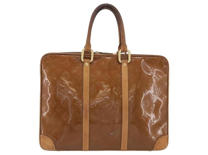 LOUIS VUITTON Borsa a Mano Monogram Vernis Van Damme Bronzo M91125 LV Auth YKZ119 - vista 2