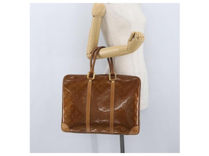 LOUIS VUITTON Borsa a Mano Monogram Vernis Van Damme Bronzo M91125 LV Auth YKZ119 - vista 25