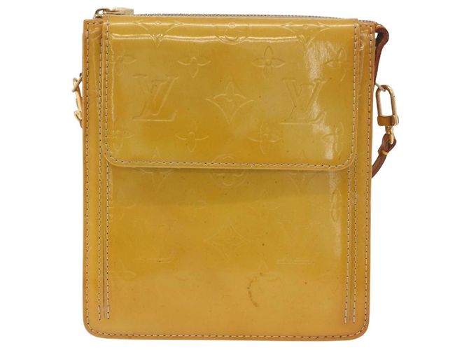 LOUIS VUITTON Bolsa de Accesorios Motto Monogram Vernis Beige M91136 LV Auth INZ016 - vista 13