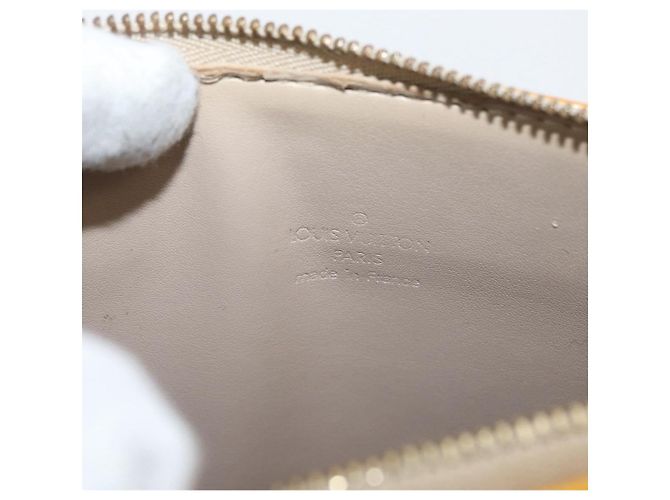 LOUIS VUITTON Bolsa de Accesorios Motto Monogram Vernis Beige M91136 LV Auth INZ016 - vista 19