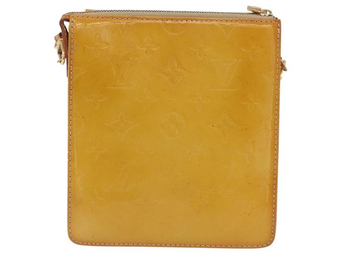 LOUIS VUITTON Bolsa de Accesorios Motto Monogram Vernis Beige M91136 LV Auth INZ016 - vista 2