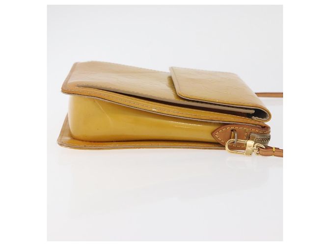 LOUIS VUITTON Bolsa de Accesorios Motto Monogram Vernis Beige M91136 LV Auth INZ016 - vista 3