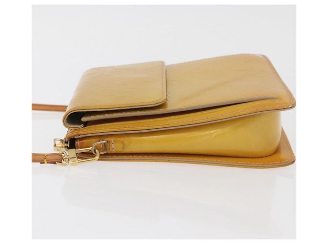 LOUIS VUITTON Bolsa de Accesorios Motto Monogram Vernis Beige M91136 LV Auth INZ016 - vista 4